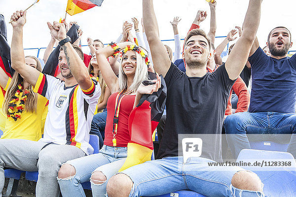 German soccer fans cheering