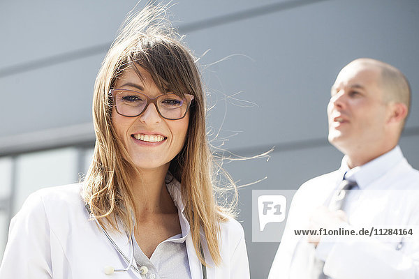 Portrait of female doctor with eyeglasses