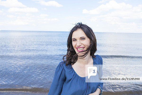 Portrait of woman on beach