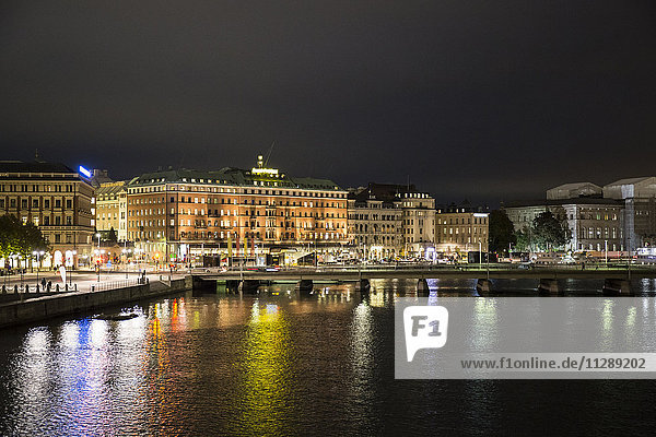 Sweden  Stockholm  view to the city by night