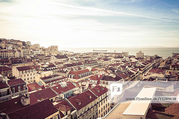 Portugal  Lisbon  cityscape with Tejo River in the background