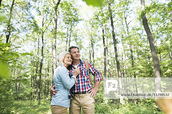 Senior couple in the woods