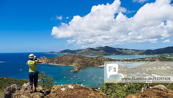 View from Shirley Heights to English Harbour and Windward Bay  Antigua  West Indies  Antigua  Antigua and Barbuda  North America