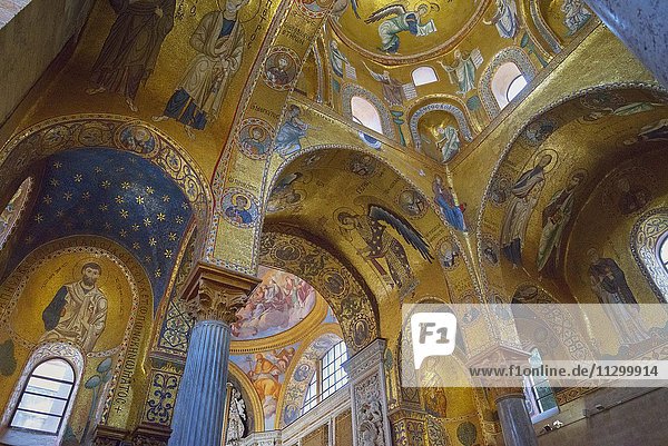 Bemaltes Gewölbe  La Martorana Kirche  Palermo  Sizilien  Italien  Europa