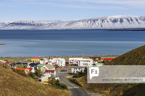 The small town Saudarkrokur in the fjord Skagafjördur in north Iceland.