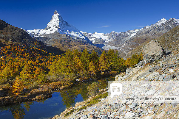 Matterhorn and Grindjisee  Valais  Switzerland