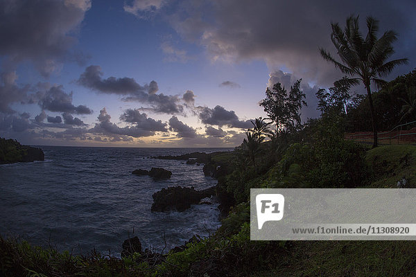 Maui  Wai'anapanapa  State park  coast  USA  Hawaii  America  evening