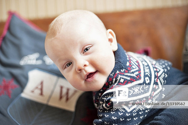 Smiling baby looking at camera
