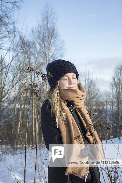 Teenage girl outdoor in winter