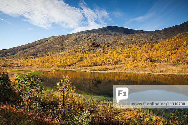 Mountains  Europe  autumn  autumn colors  scenery  landscape  Lapland  Norway  lake  Scandinavia  reflection  water