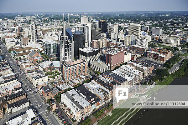 USA  Nashville  Stadtbild der Innenstadt  Luftaufnahme