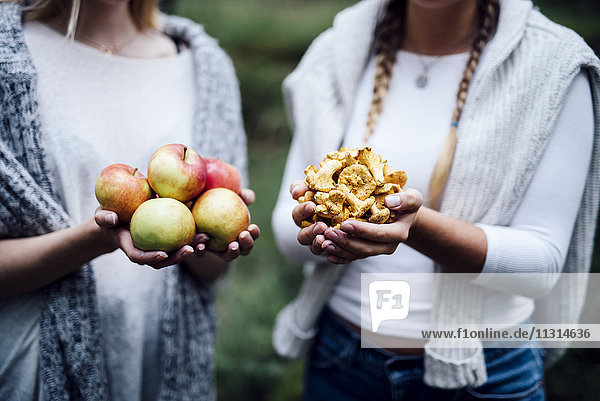 Frauen mit Äpfeln und Chantarells