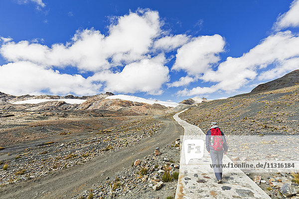 Peru  Anden  Cordillera Blanca  Huascaran Nationalpark  Wandern zum Pastoruri Gletscher