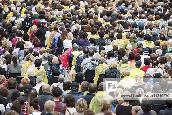Crowd in a music concert in Locarno  Switzerland  Europe  .