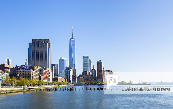 USA  New York City  Manhattan  Blick auf den Finanzbezirk