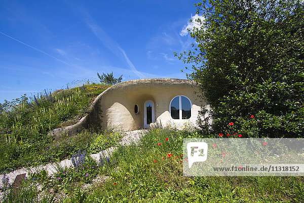 earth house  green roof  Switzerland