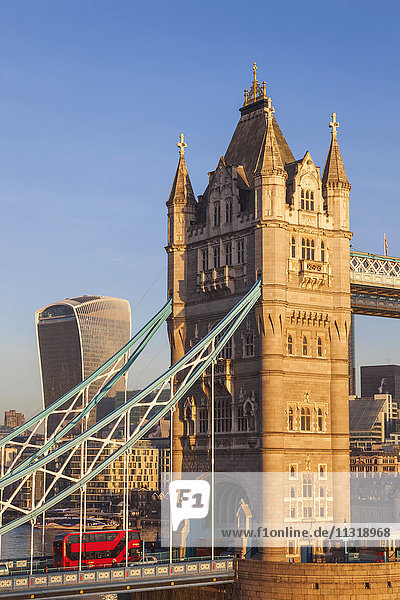 England  London  Tower Bridge and City Skyline