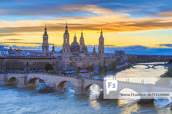 Spain Aragon Region Zaragoza Saragossa City El Pilar Basilica