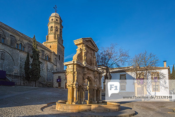 Spain  Jaen province  Baeza City  world heritage  Santa Maria Fountain  Baeza Cathedral