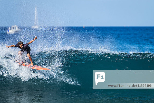 Spain  Tenerife  boy surfing