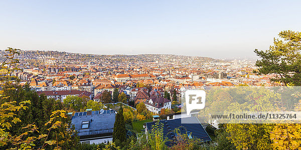 Deutschland  Stuttgart  Blick über den Westen der Stadt
