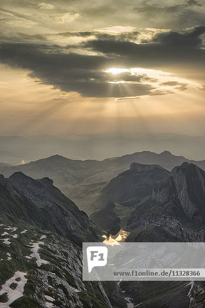 sunset from Mount Saentis in Appenzell