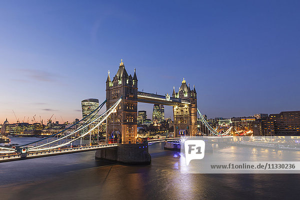 England  London  Tower Bridge and City  Skyline