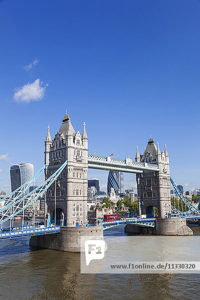 England  London  Tower Bridge and City  Skyline