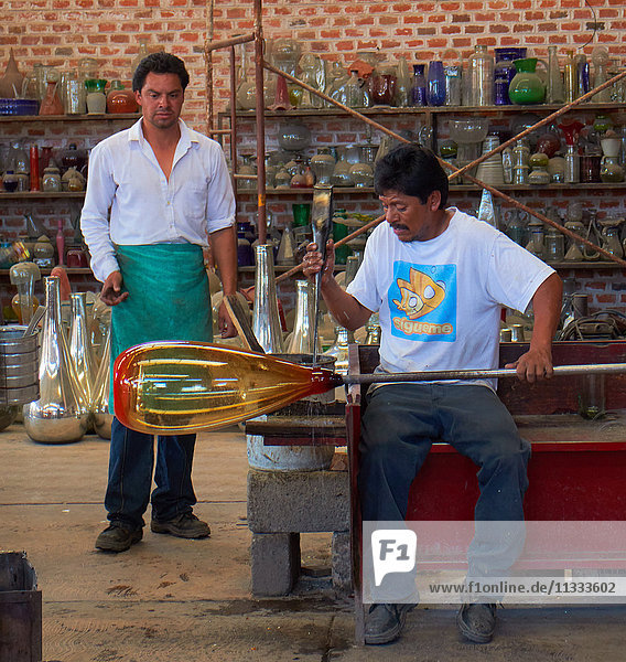 crystal glass-making El Resplandor in Nopala village  Huichapan area in Mexico