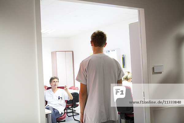 Reportage in the pediatric emergency unit in a hospital in Haute-Savoie  France. A nurse and doctor.