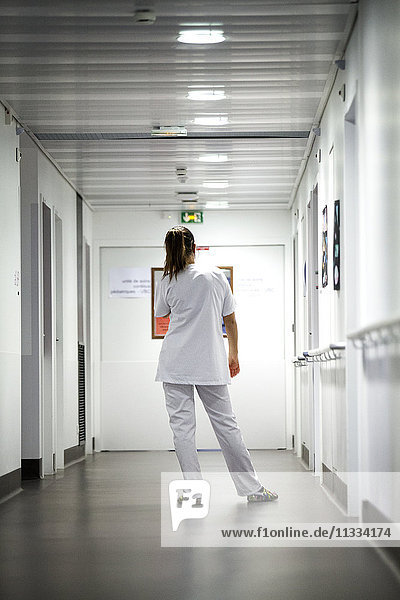 Reportage in the pediatric unit in a hospital in Haute-Savoie  France. An auxiliary nurse.