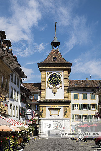 Schweiz  Kanton Freiburg  Murten  Morat  Glockenturm