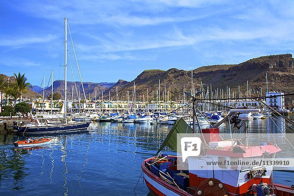 Hafen von Puerto de Morgan  Gran Canaria  Kanarische Inseln  Spanien  Atlantischer Ozean  Europa