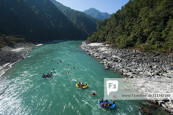 A rafting expedition on the Karnali River  west Nepal  Asia