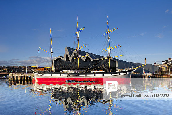 The Riverside Museum and docked ship The Glenlee  Glasgow  Scotland  United Kingdom  Europe