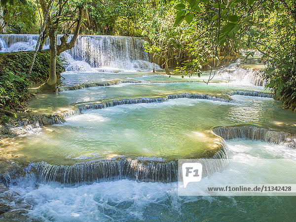 Keang Si waterfalls  near Luang Prabang  Laos  Indochina  Southeast Asia  Asia