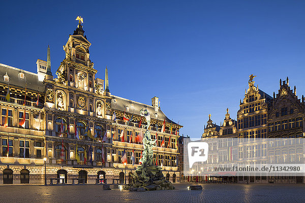 Town Hall (Stadhuis) in Main Market Square  Antwerp  Flanders  Belgium  Europe