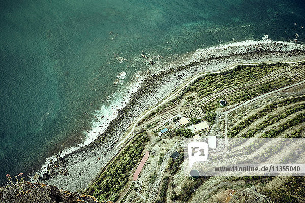 Luftaufnahme der Küstenlinie  Madeira  Cabo Girao  Portugal