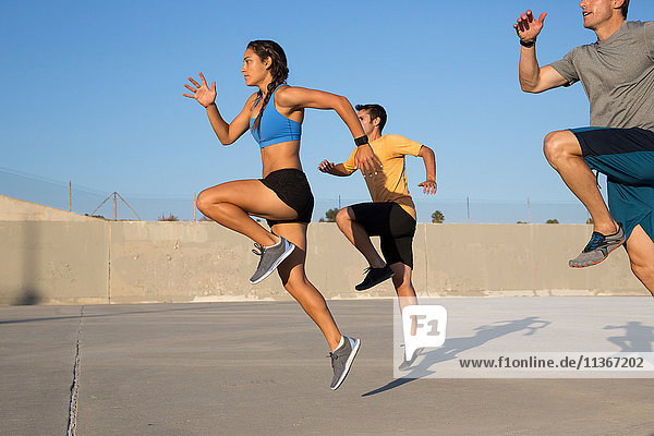 Sportler  die hohe Knie trainieren  Van Nuys  Kalifornien  USA