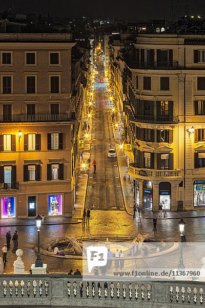 Via Condotti from the Spanish Steps  Piazza di Spagna  Rome  Italy