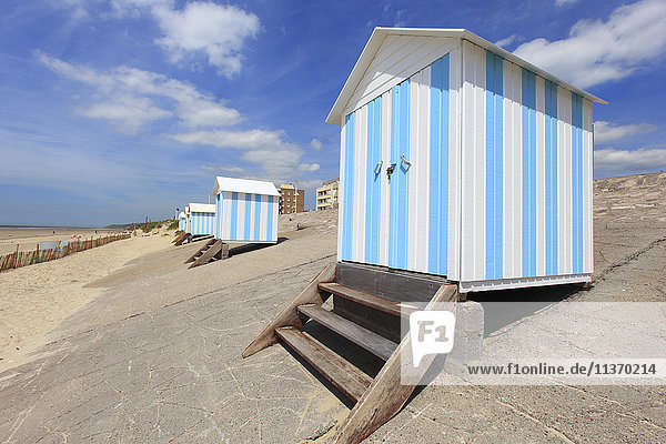 Frankreich  Nordfrankreich  Hardelot-Plage  Strandhütten