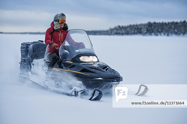 Person on snowmobile