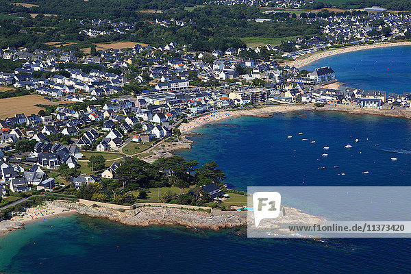 Frankreich Bretagne Morbihan. Lomener. Luftaufnahme.