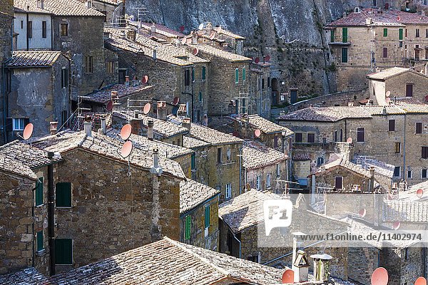 Alte Häuser  Sorano  Toskana  Italien  Europa