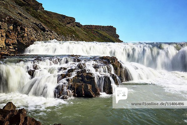 Gullfoss waterfall Hvita River Haukadalur Golden Circle Iceland Europe