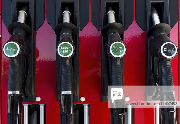 Pump for petrol at a gas station  Germany  Europe
