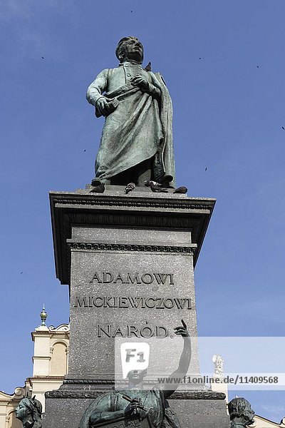 Adam-Mickiewicz-Denkmal  Stare Miasto  Altstadt  Krakau  Polen  Europa