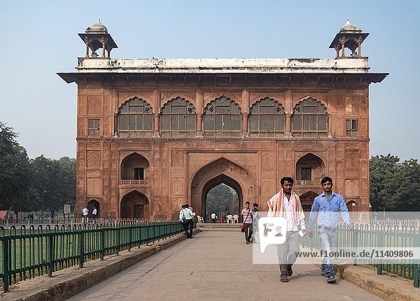 Naubat oder Naqqar Khana Trommelhaus  Red Fort Komplex  Alt-Delhi  Delhi  Indien  Asien