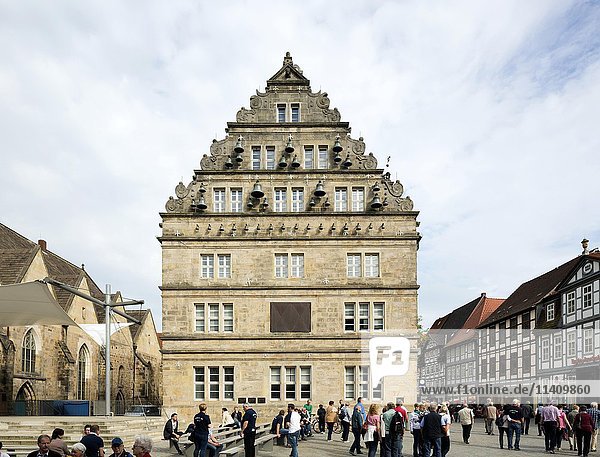 Hochzeitshaus von 1617  städtisches Fest- und Feierzentrum  Weserrenaissance  Hamelner Altstadt  Niedersachsen  Deutschland  Europa
