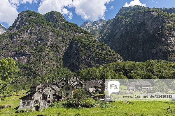 Dorf Roseto  Bavona-Tal  Valle Bavona  Kanton Tessin  Schweiz  Europa